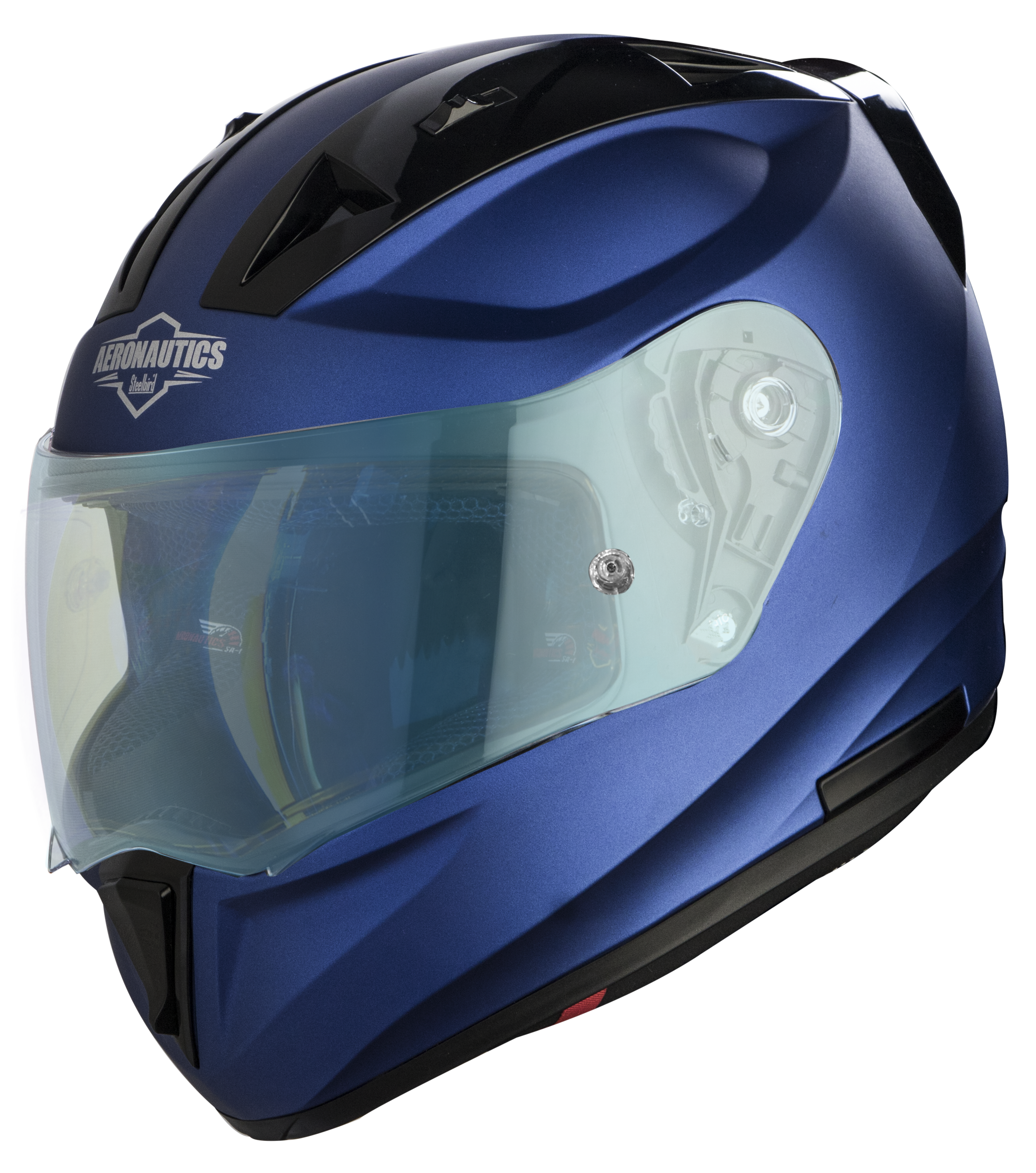 SA-1 Aeronautics Mat Y Blue With Anti-Fog Shield Blue Night Vision Visor